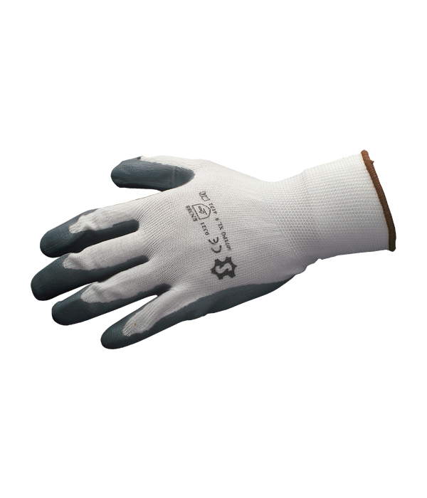 Guante poliéster con nitrilo gris 8