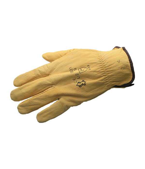 Guante piel vacuno amarillo 10 presentado con solapa