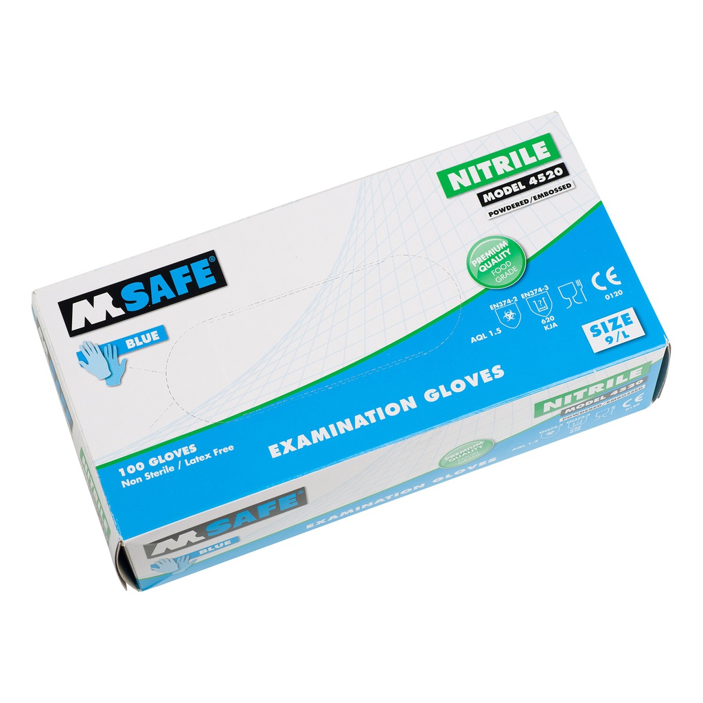 Estuche 100 guantes nitrilo azul L