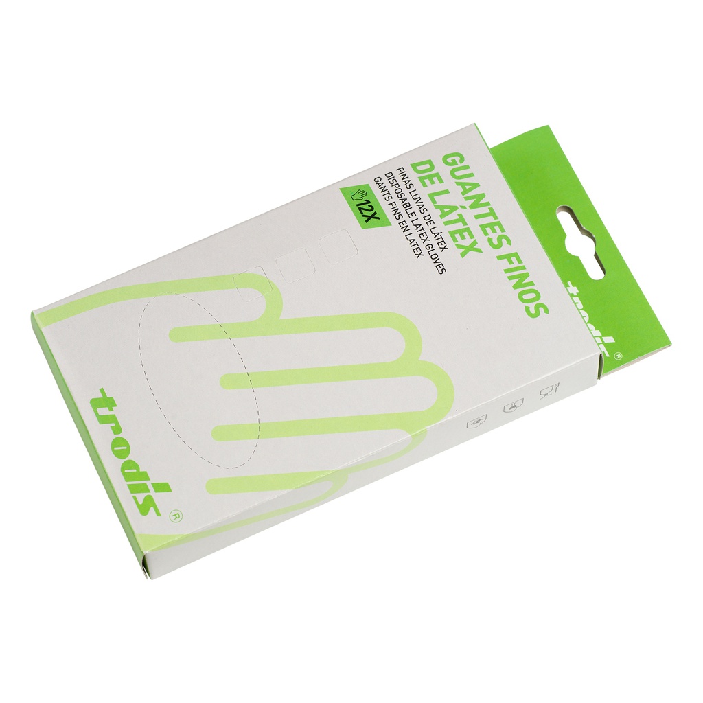 Estuche 12 guantes látex sin polvo L