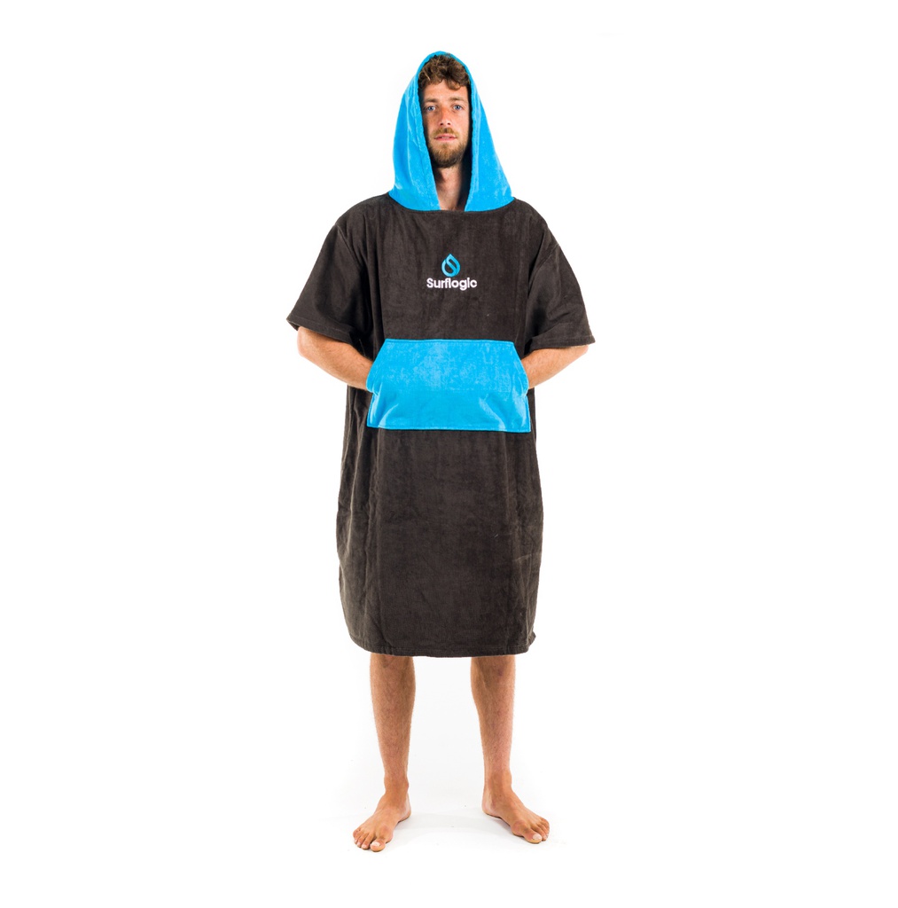 Poncho noir & bleu