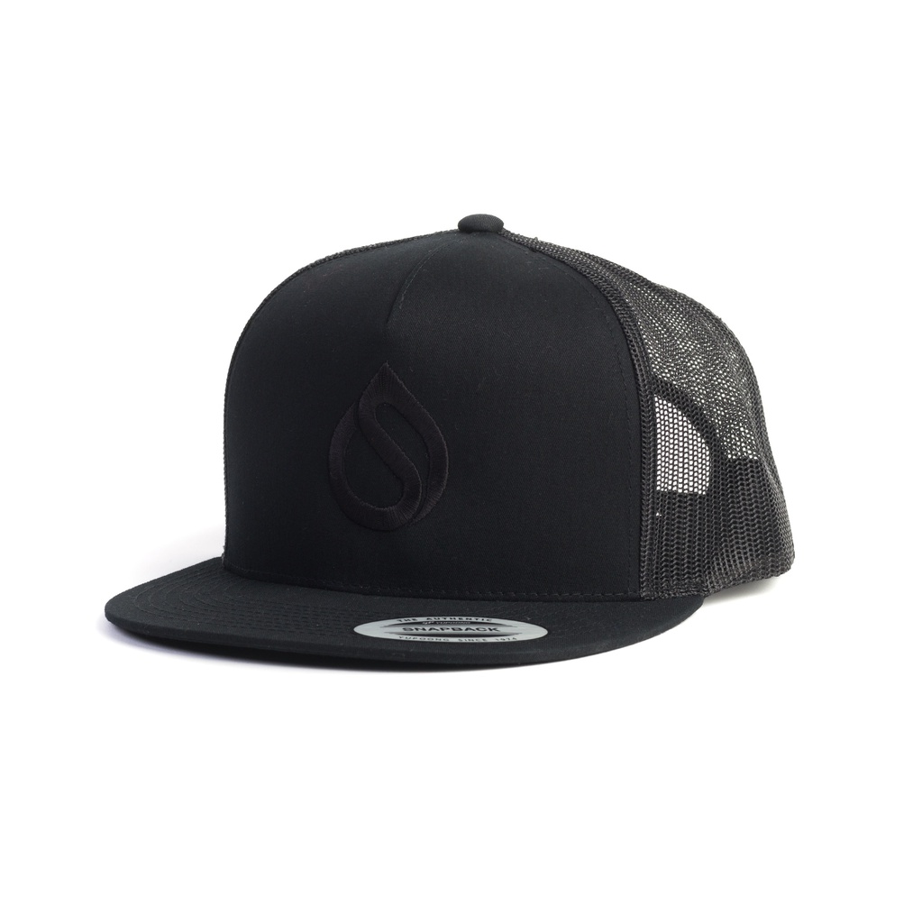 Casquette Drop flat trucker black