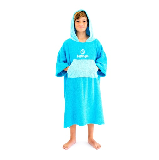 [59806] Poncho junior cyan & turqoise