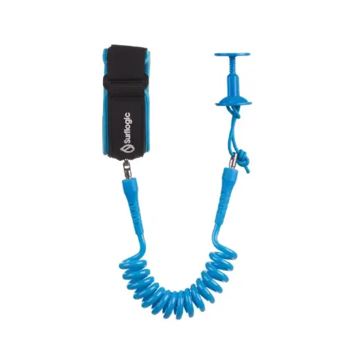 [81302] Leash bodyboard coil bicep cyan